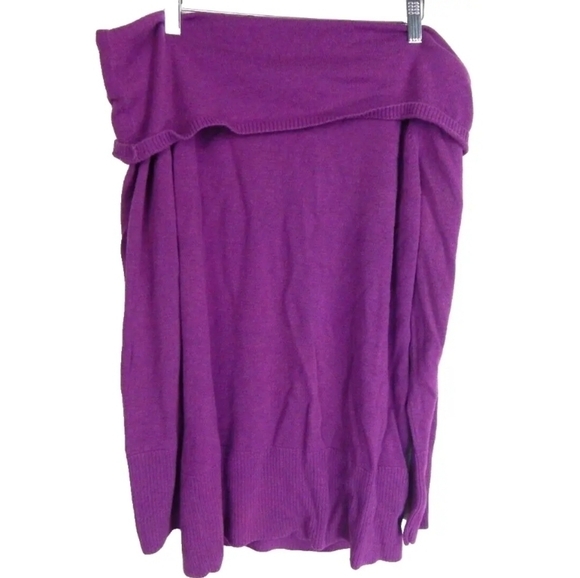 Torrid Purple Off Shoulder Foldover Sweater - Picture 1 of 4